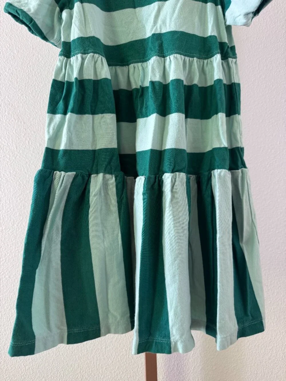Hanna Andersson Twirl Power Dress Size 5 110 Seafoam Stripe Cotton